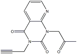 1-(2-オキソプロピル)-3-(2-プロピニル)-1,2,3,4-テトラヒドロピリド[2,3-d]ピリミジン-2,4-ジオン 化学構造式