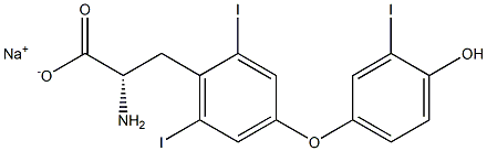(S)-2-アミノ-3-[4-(4-ヒドロキシ-3-ヨードフェノキシ)-2,6-ジヨードフェニル]プロパン酸ナトリウム 化学構造式