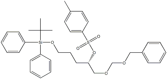 4-メチルベンゼンスルホン酸(1S)-1-ベンジルオキシメトキシメチル-4-(tert-ブチルジフェニルシロキシ)ブチル 化学構造式