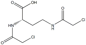 [S,(-)]-2,4-Bis(2-chloroacetylamino)butyric acid Struktur