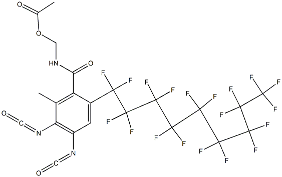N-(Acetyloxymethyl)-2-(nonadecafluorononyl)-4,5-diisocyanato-6-methylbenzamide Structure