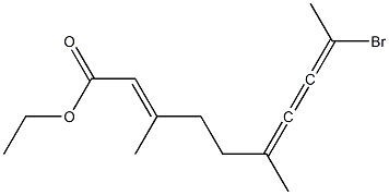 9-Bromo-3,6-dimethyl-2,6,7,8-decatetraenoic acid ethyl ester Structure