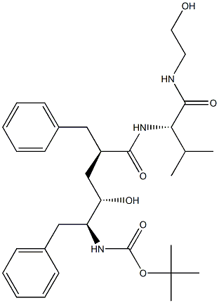 (2S)-2-[[(2R,4S,5S)-5-(tert-Butoxycarbonylamino)-2-benzyl-4-hydroxy-6-phenylhexanoyl]amino]-N-(2-hydroxyethyl)-3-methylbutyramide Structure