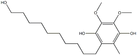 2,3-Dimethoxy-5-methyl-6-(10-hydroxydecyl)-1,4-benzenediol Struktur