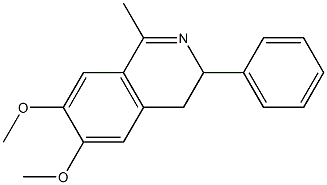 6,7-ジメトキシ-1-メチル-3-フェニル-3,4-ジヒドロイソキノリン 化学構造式