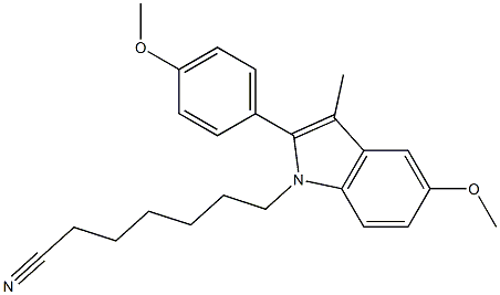 7-[5-Methoxy-2-(4-methoxyphenyl)-3-methyl-1H-indol-1-yl]heptanenitrile