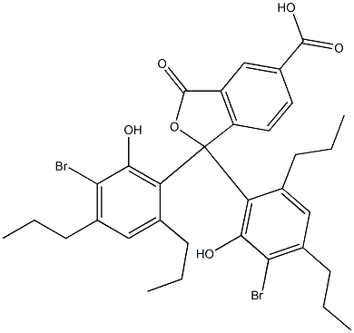 1,1-Bis(5-bromo-6-hydroxy-2,4-dipropylphenyl)-1,3-dihydro-3-oxoisobenzofuran-5-carboxylic acid Structure