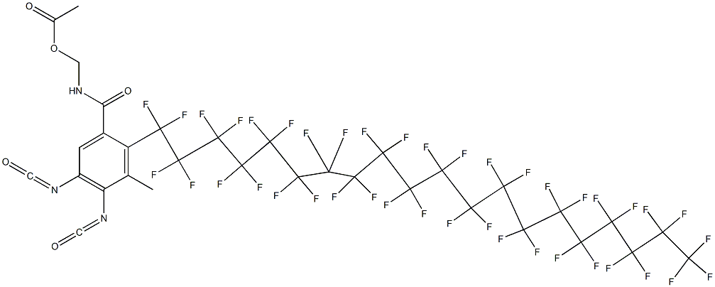 N-(Acetyloxymethyl)-2-(hentetracontafluoroicosyl)-4,5-diisocyanato-3-methylbenzamide Struktur