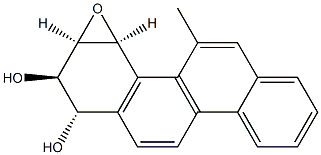 (1S)-1,2,2aα,3aα-テトラヒドロ-4-メチルクリセノ[3,4-b]オキシレン-1α,2β-ジオール 化学構造式