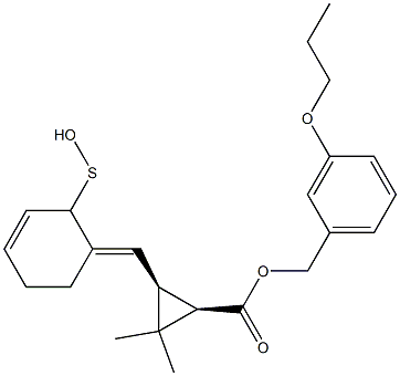 (1R,3S)-2,2-Dimethyl-3-[[(3E)-2,3,4,5-tetrahydro-2-oxothiophen]-3-ylidenemethyl]cyclopropane-1-carboxylic acid-3-propoxybenzyl ester Struktur