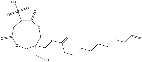 10-Undecenoic acid [1-(hydroxymethyl)-4,7-dioxo-6-sulfo-3,8-dioxacyclononan-1-yl]methyl ester Struktur