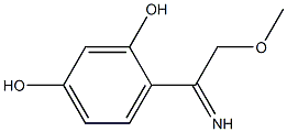 4-(1-イミノ-2-メトキシエチル)-1,3-ベンゼンジオール 化学構造式