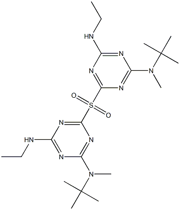 メチル[4-エチルアミノ-6-tert-ブチルアミノ-1,3,5-トリアジン-2-イル]スルホン 化学構造式