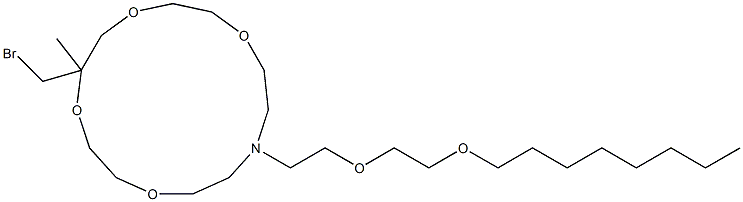 13-[2-[2-(オクチルオキシ)エトキシ]エチル]-5-(ブロモメチル)-5-メチル-1,4,7,10-テトラオキサ-13-アザシクロペンタデカン 化学構造式