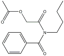 N-[(アセチルオキシ)アセチル]-N-ブチルベンズアミド 化学構造式