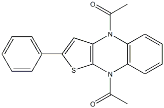 4,9-ジアセチル-2-フェニルチエノ[2,3-b]キノキサリン 化学構造式