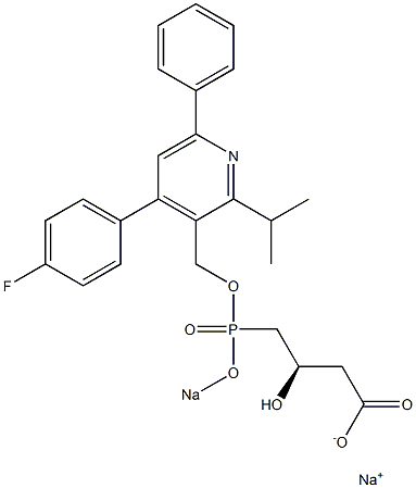 (3R)-4-[[[4-(4-Fluorophenyl)-2-isopropyl-6-phenyl-3-pyridinyl]methoxy]sodiooxyphosphinyl]-3-hydroxybutyric acid sodium salt Structure