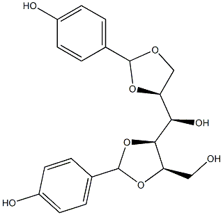 1-O,2-O:4-O,5-O-Bis(4-hydroxybenzylidene)-D-glucitol Structure