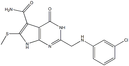 2-[(m-Chlorophenylamino)methyl]-6-(methylthio)-4-oxo-3,4-dihydro-7H-pyrrolo[2,3-d]pyrimidine-5-carboxamide
