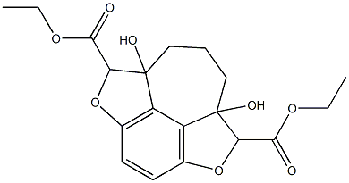6a,9a-Dihydroxy-6,6a,7,8,9,9a-hexahydro-2,5-dioxa-1H-cyclohept[jkl]-as-indacene-1,6-dicarboxylic acid diethyl ester Struktur