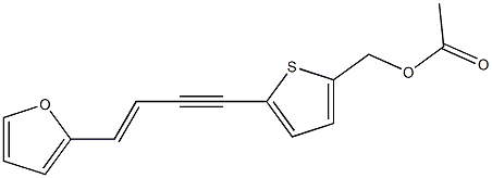 Acetic acid 5-[4-(2-furanyl)-3-buten-1-ynyl]-2-thienylmethyl ester 结构式