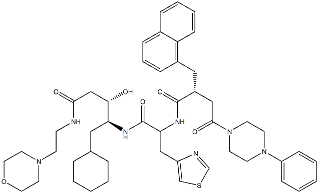 (3S,4S)-3-Hydroxy-5-cyclohexyl-4-[3-(4-thiazolyl)-2-[[(2R)-2-[(4-phenyl-1-piperazinyl)carbonylmethyl]-3-(1-naphthalenyl)propionyl]amino]propionylamino]-N-(2-morpholinoethyl)valeramide