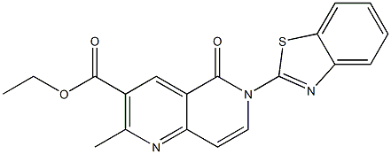 6-(Benzothiazol-2-yl)-2-methyl-5-oxo-5,6-dihydro-1,6-naphthyridine-3-carboxylic acid ethyl ester Structure