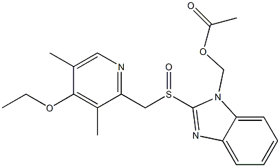 1-Acetyloxymethyl-2-[(3,5-dimethyl-4-ethoxy-2-pyridinyl)methylsulfinyl]-1H-benzimidazole 结构式