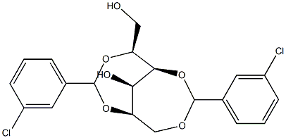 2-O,5-O:3-O,6-O-Bis(3-chlorobenzylidene)-D-glucitol Struktur