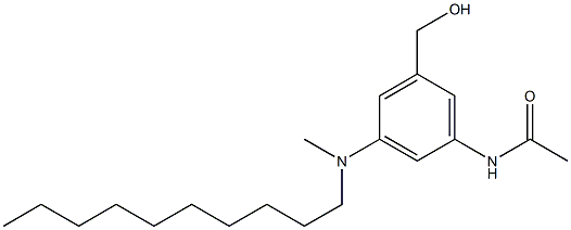 3-(アセチルアミノ)-5-[デシル(メチル)アミノ]ベンジルアルコール 化学構造式