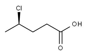 [R,(-)]-4-クロロ吉草酸 化学構造式