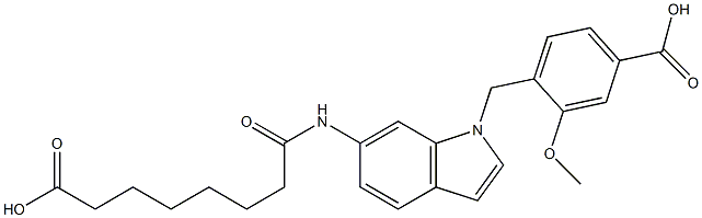 4-[6-(7-Carboxyheptanoylamino)-1H-indol-1-ylmethyl]-3-methoxybenzoic acid Structure