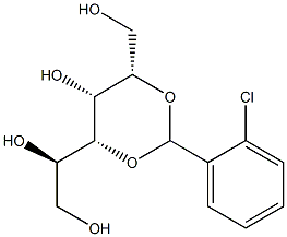 2-O,4-O-(2-クロロベンジリデン)-D-グルシトール 化学構造式