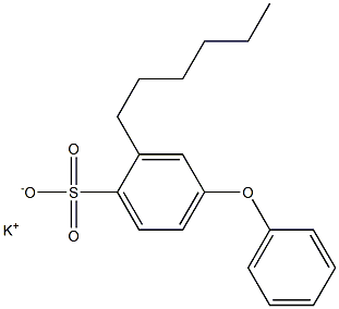 2-ヘキシル-4-フェノキシベンゼンスルホン酸カリウム 化学構造式