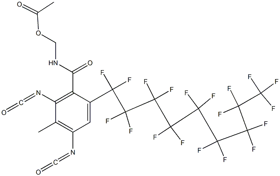 N-(Acetyloxymethyl)-2-(nonadecafluorononyl)-4,6-diisocyanato-5-methylbenzamide Struktur