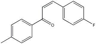 (2Z)-3-(4-フルオロフェニル)-1-(4-メチルフェニル)-2-プロペン-1-オン 化学構造式