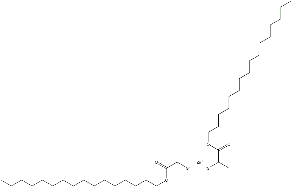 Zinc bis[1-(hexadecyloxycarbonyl)ethanethiolate] Structure
