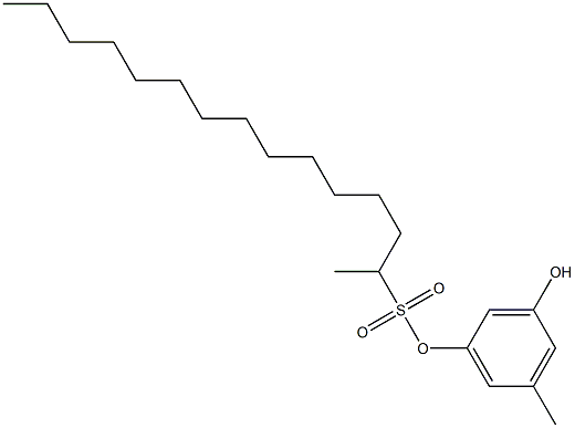 2-Pentadecanesulfonic acid 3-hydroxy-5-methylphenyl ester Structure