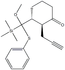 (2S,3R)-2-(2-Propyn-1-yl)-3-[methoxy(phenylthio)(trimethylsilyl)methyl]cyclohexanone Structure