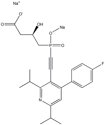 (3R)-4-[[[4-(4-Fluorophenyl)-2,6-diisopropyl-3-pyridinyl]ethynyl]sodiooxyphosphinyl]-3-hydroxybutyric acid sodium salt Structure
