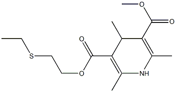 2,6-Dimethyl-4-methyl-1,4-dihydropyridine-3,5-dicarboxylic acid 3-[2-(ethylthio)ethyl]5-methyl ester Struktur