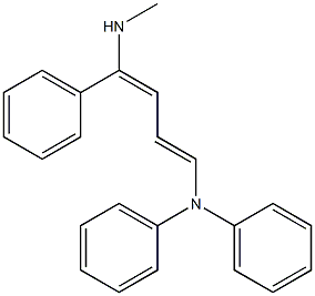 (1E,3E)-4,N,N-トリフェニル-4-(メチルアミノ)-1,3-ブタジエン-1-アミン 化学構造式