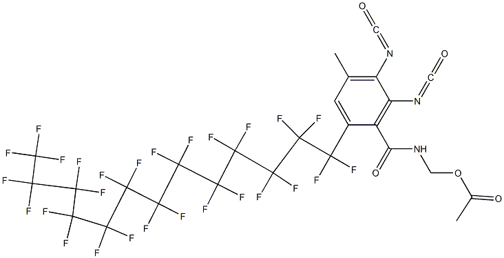 N-(Acetyloxymethyl)-2-(heptacosafluorotridecyl)-5,6-diisocyanato-4-methylbenzamide Struktur