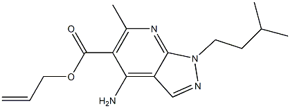 1-(3-Methylbutyl)-4-amino-6-methyl-1H-pyrazolo[3,4-b]pyridine-5-carboxylic acid 2-propenyl ester Struktur