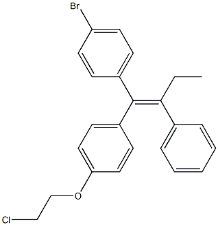 (E)-1-(4-ブロモフェニル)-1-[4-(2-クロロエトキシ)フェニル]-2-フェニル-1-ブテン 化学構造式