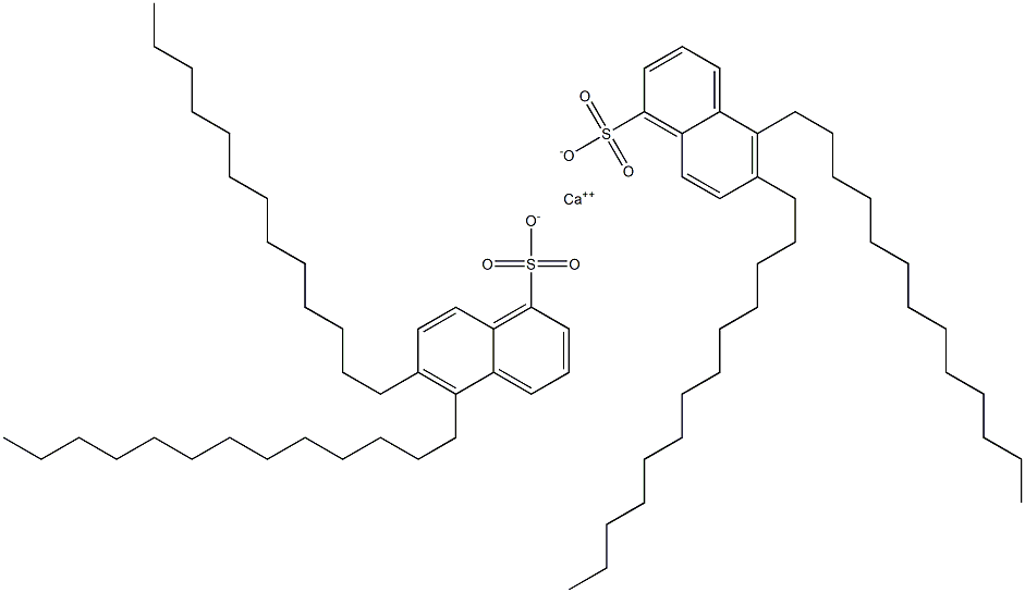 Bis(5,6-ditridecyl-1-naphthalenesulfonic acid)calcium salt Structure