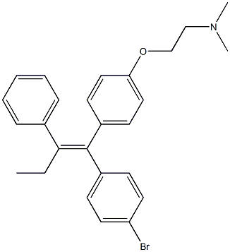 (E)-1-(4-Bromophenyl)-1-[4-[2-(dimethylamino)ethoxy]phenyl]-2-phenyl-1-butene Struktur