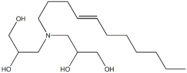 3,3'-(4-ウンデセニルイミノ)ビス(プロパン-1,2-ジオール) 化学構造式