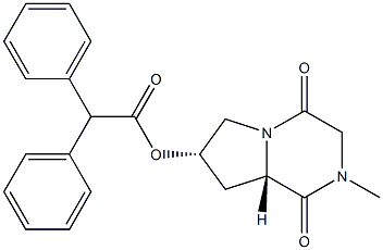 (6S,8S)-4-メチル-8-(ジフェニルアセチルオキシ)-1,4-ジアザビシクロ[4.3.0]ノナン-2,5-ジオン 化学構造式