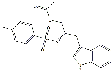 3-[(2S)-2-(4-Methylphenylsulfonylamino)-3-acetylthiopropyl]-1H-indole Struktur